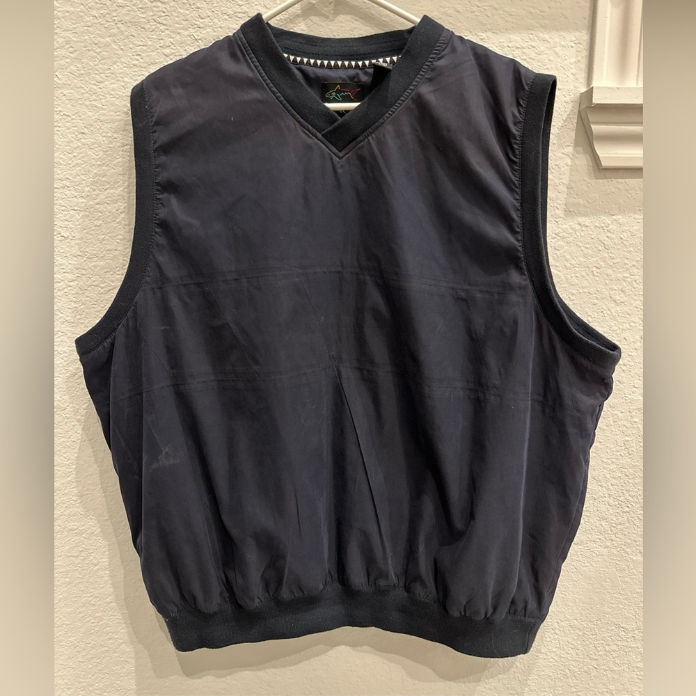 PREOWNED Greg Norman NavyBlue Sleeveless Lightweight Water Repellent Golf Vest L